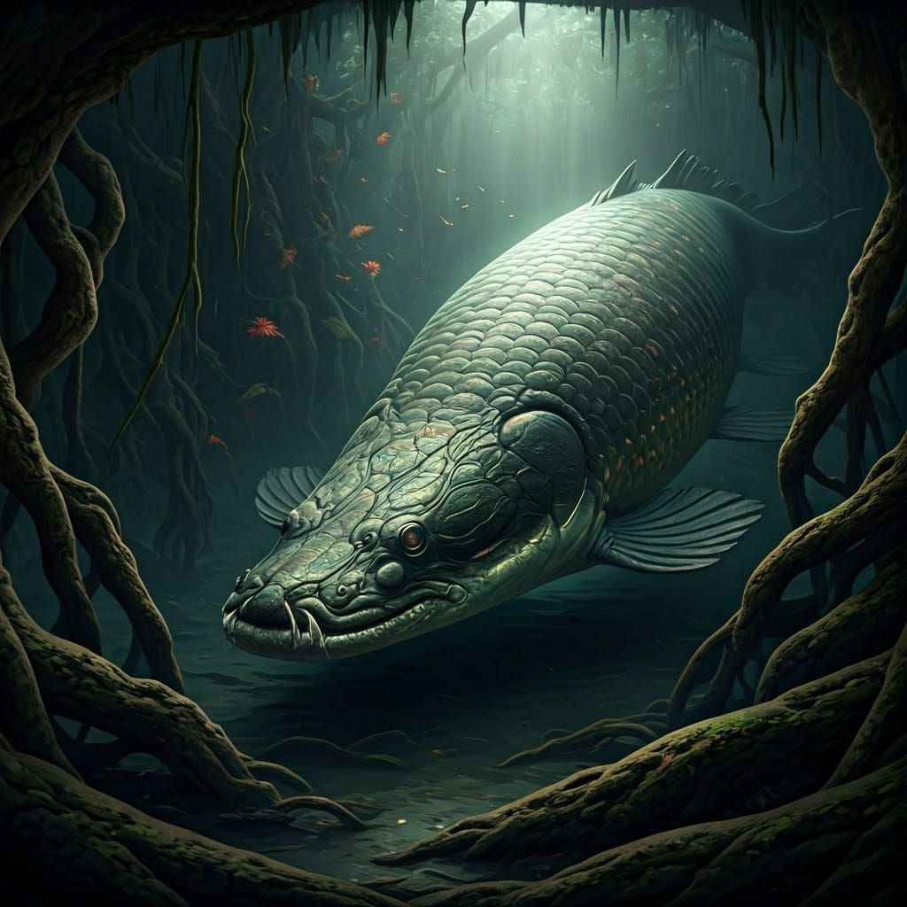 Colossal Arapaima Fish in Amazonian Depths