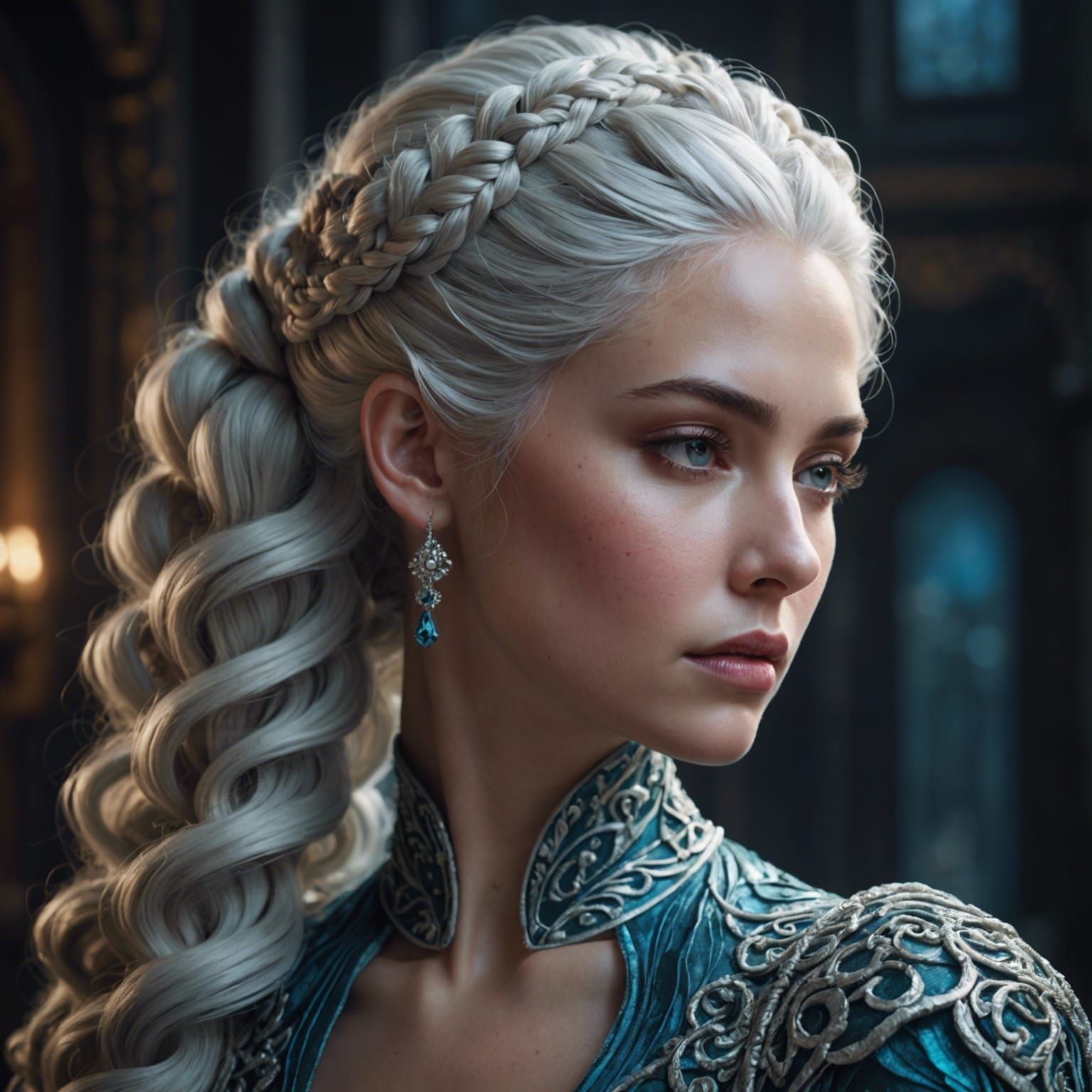 Bioluminescent Ocean Goddess in Digital Painting