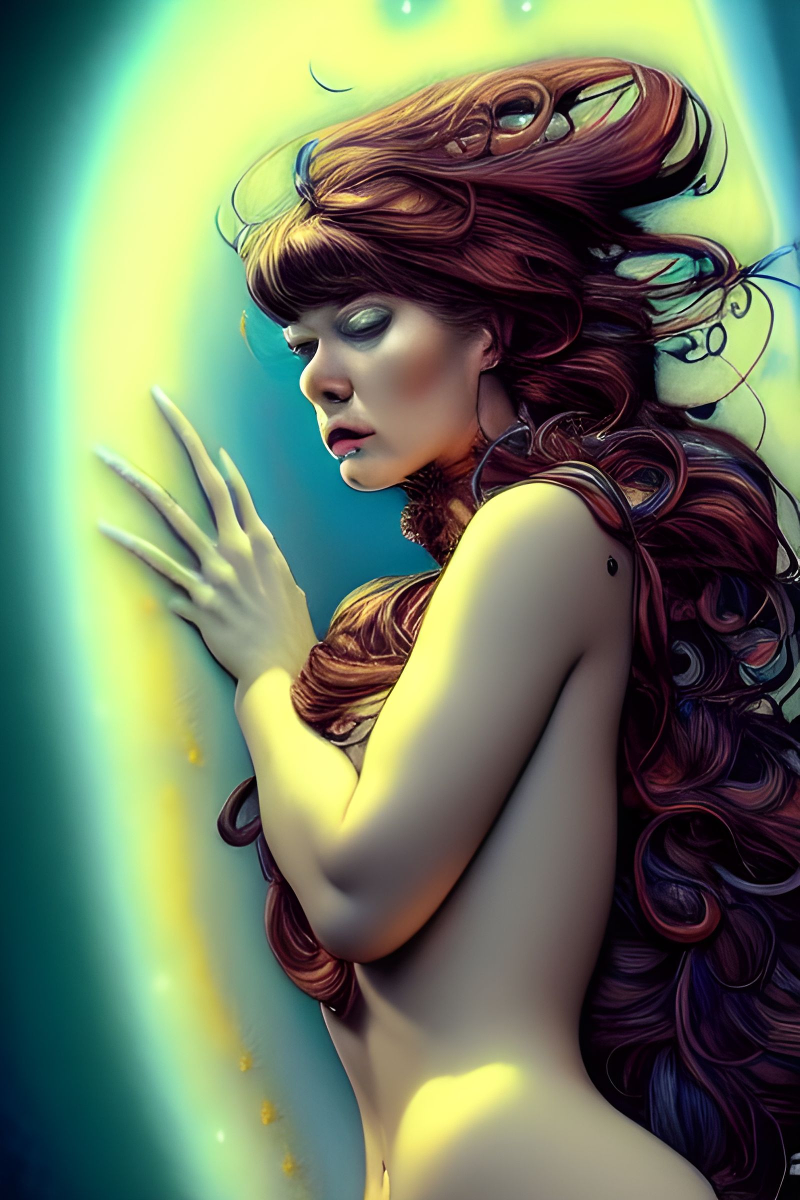 Fractal Man Portrait in Digital Art Style