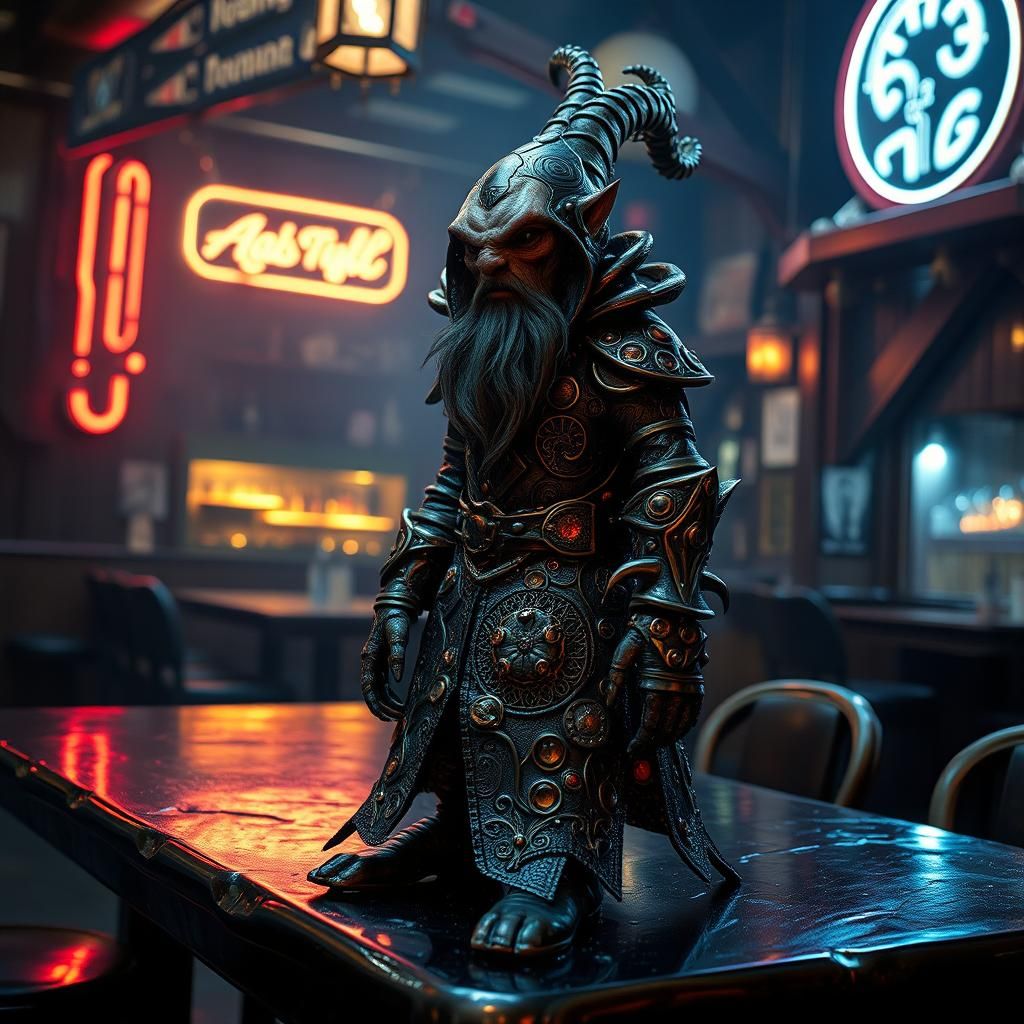Sci-Fi Gnome in Tavern: Biomorphic Art