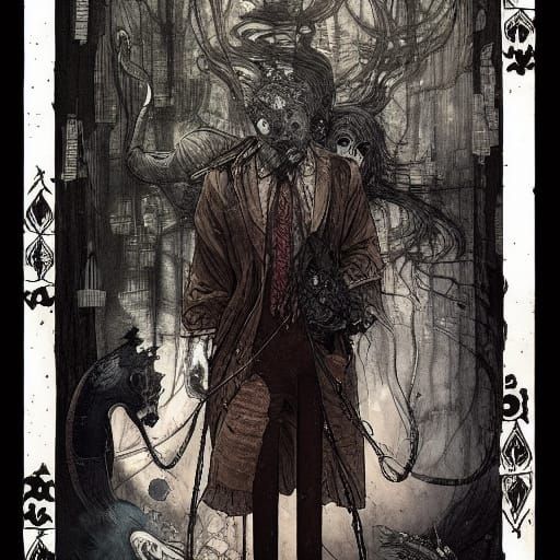 The Magician Tarot Card: Detailed Mixed Media Illustration