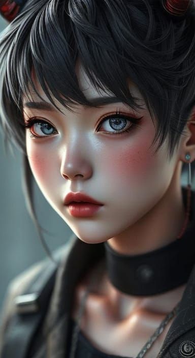 K-Pop Demon Hunter in 3D Anime Style