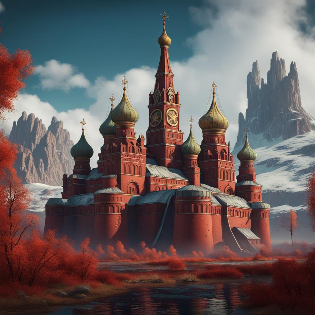 Fantastical USSR Matte Painting in Deep Color