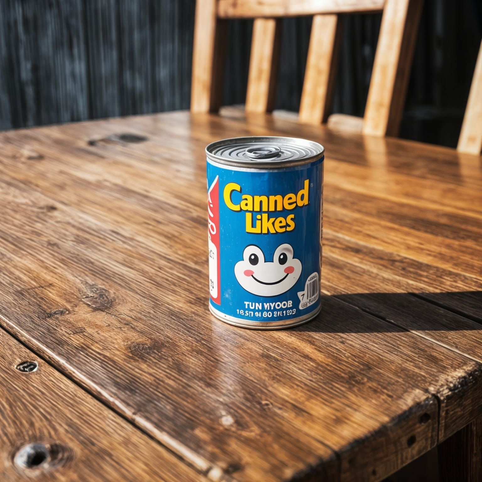 Canned Likes on a Wooden Table