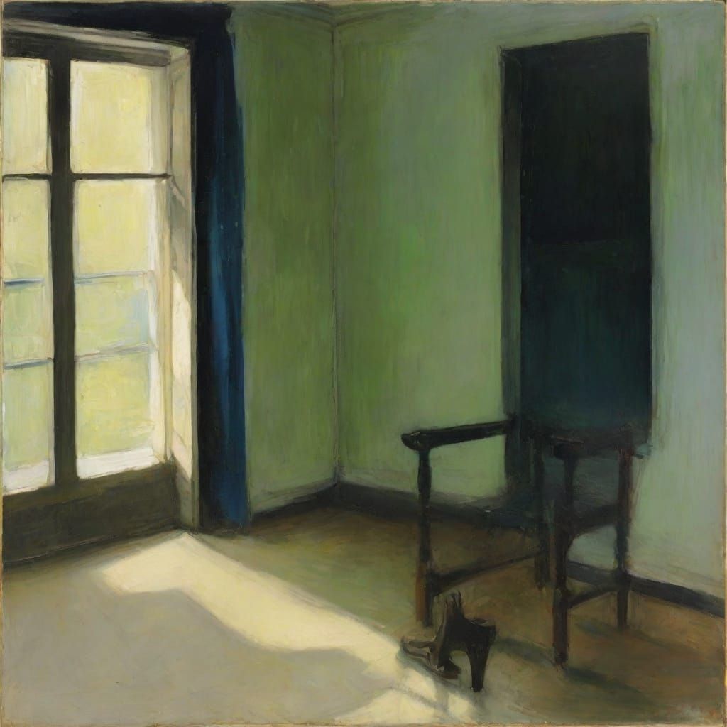 Sfumato Impressionist Oil Painting with Sketched Figure