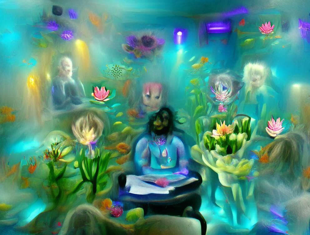 Ethereal Underwater Meditation with Flowing Flowers