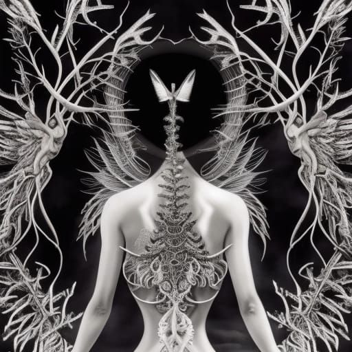 Ethereal Warrior Queen in Infrared Bone Crown