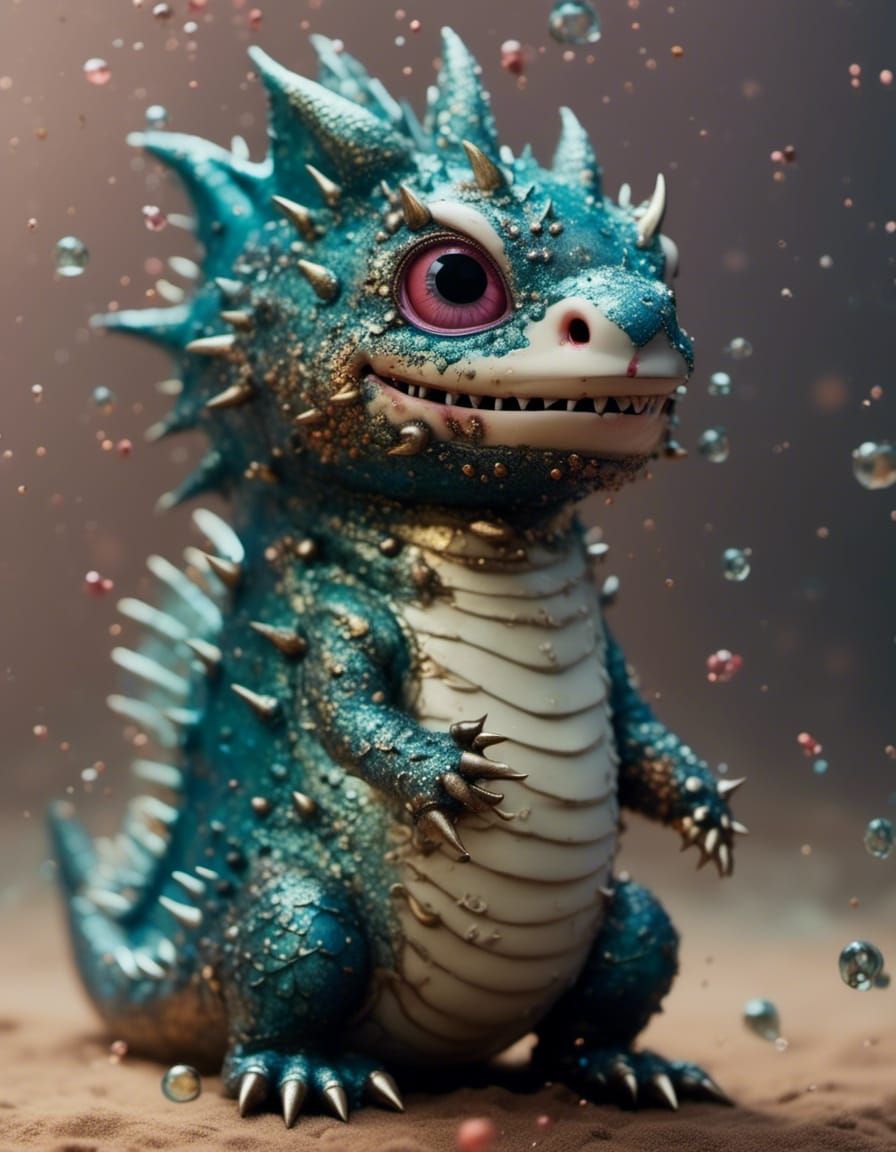 Cute Baby Shark Dragon Illustration