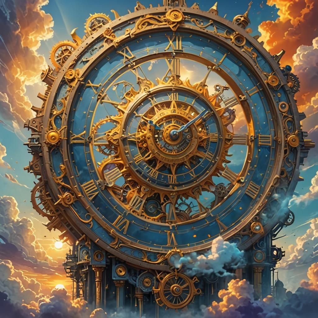 Clockwork Sun Rises in a Dreamy Sky