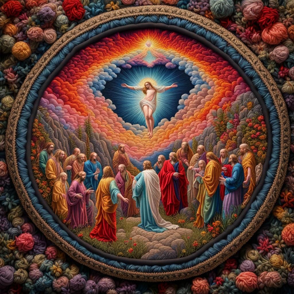 Resurrection of Christ: Maximalist Embroidery Artwork