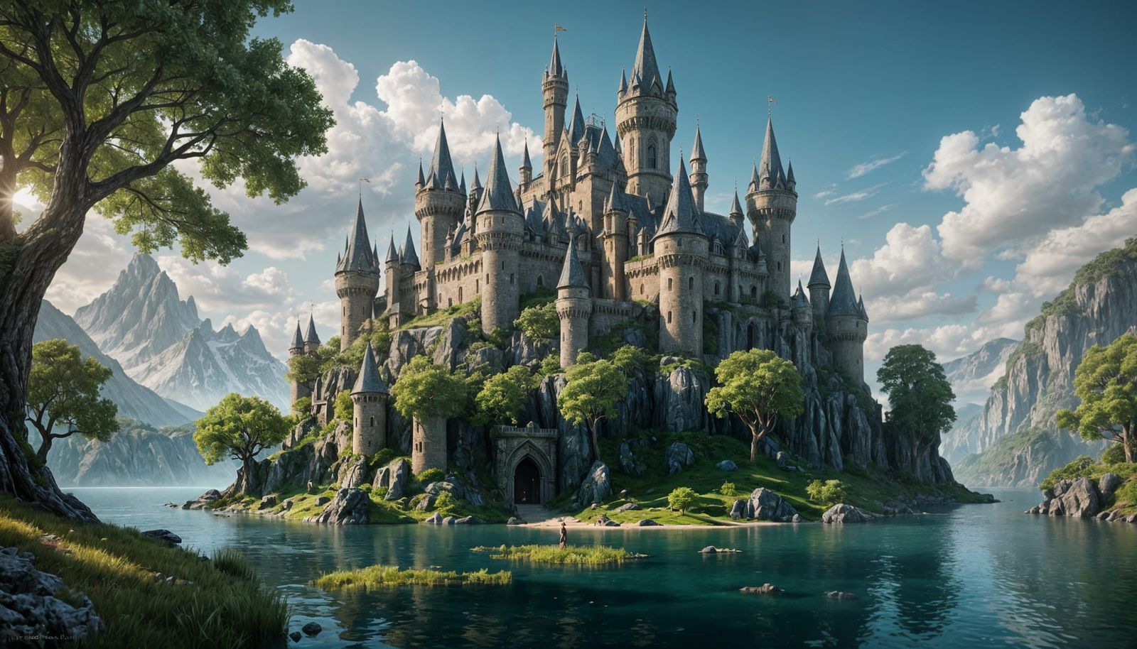 Elven Castle Floating Island Concept Art