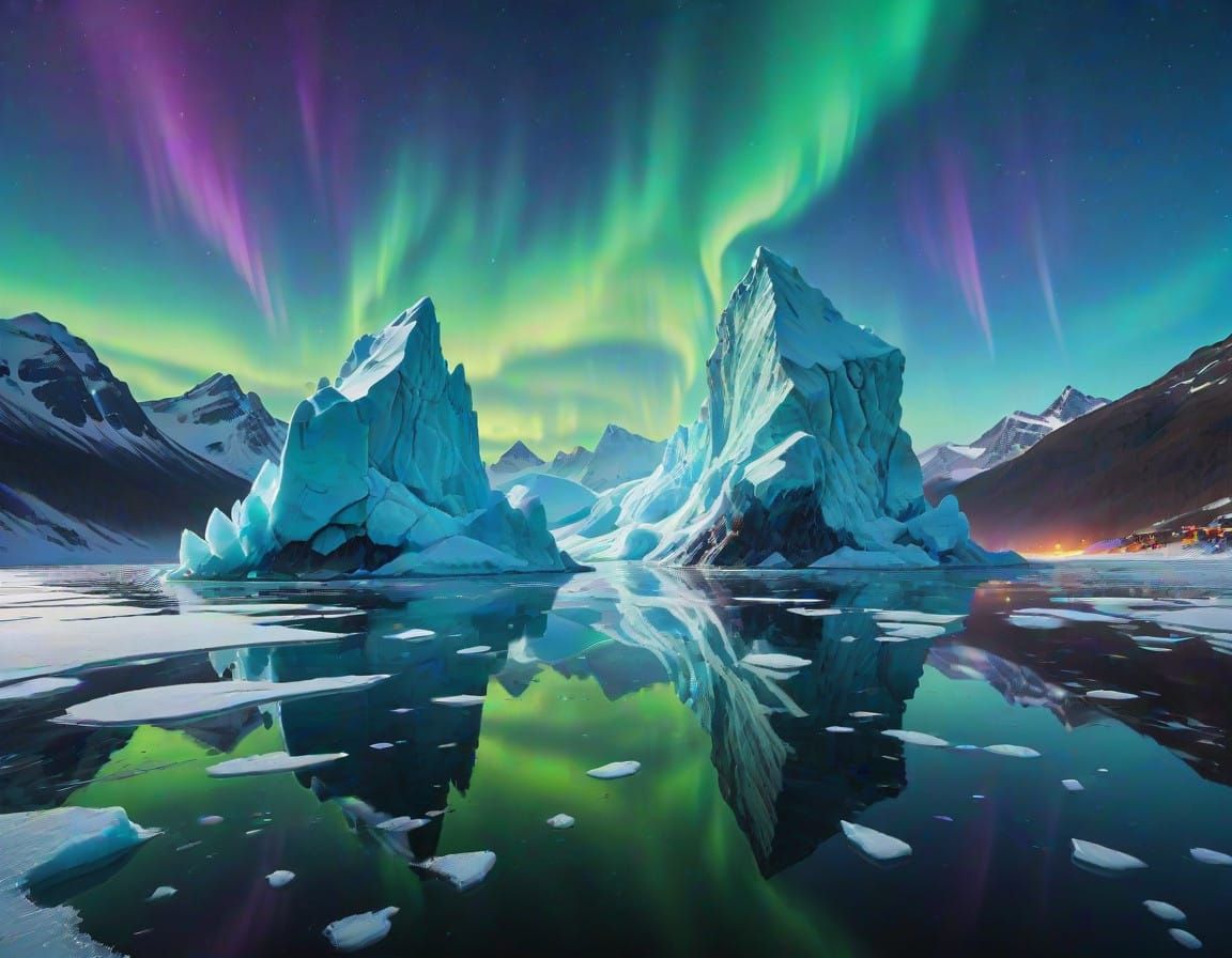 Ethereal Aurora Borealis Dances Across Glacial Canvas