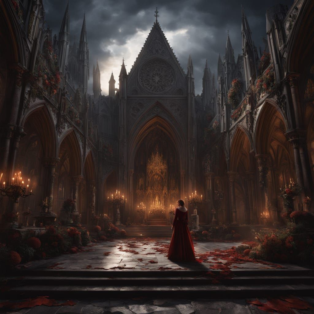 Gothic Vampire Wedding in a Cathedral