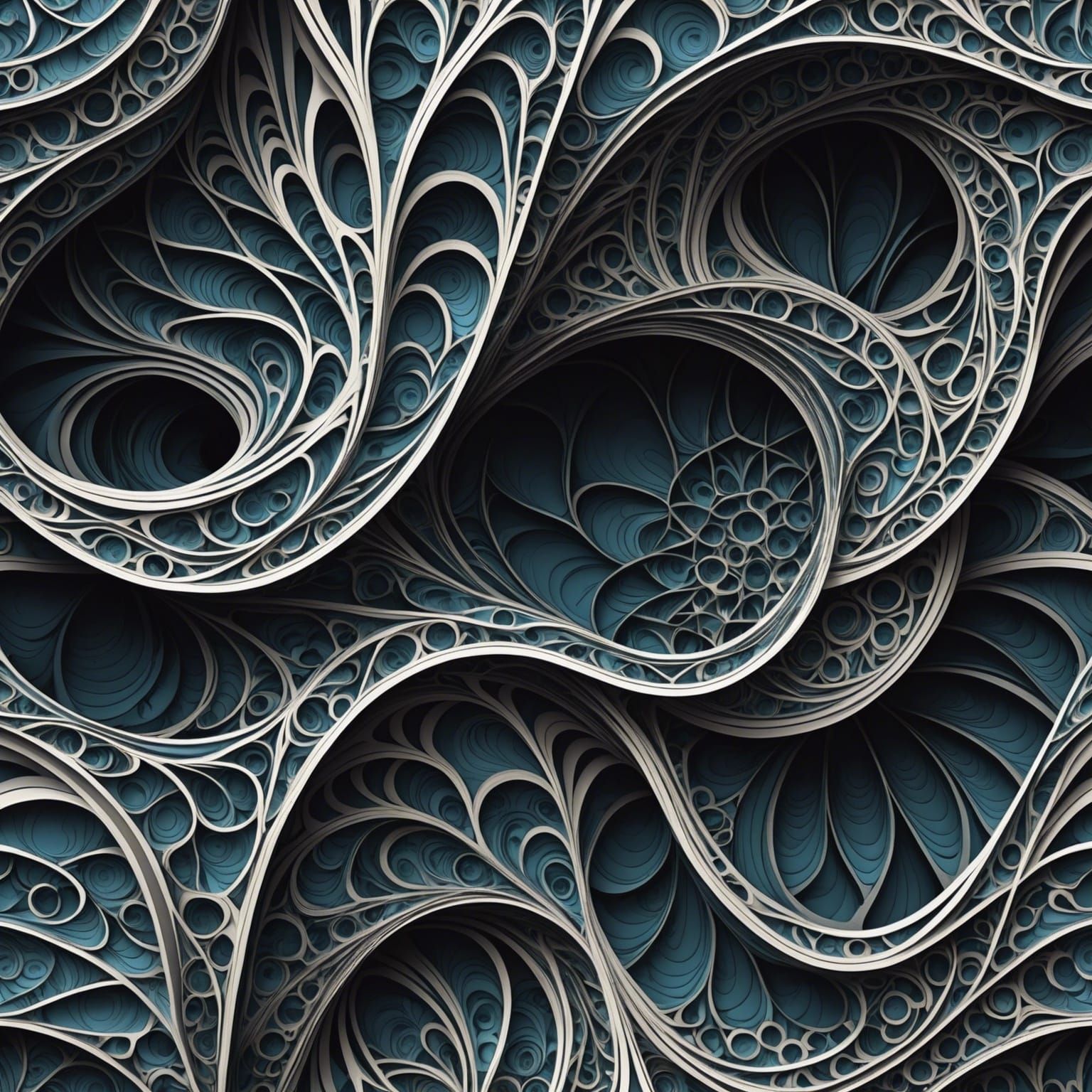 Abstract Antimatter Fractal with 3D Shading