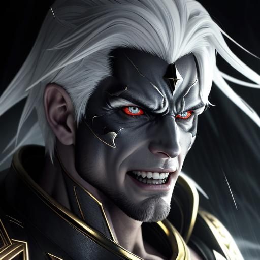 Pokémon Fusion: Maniacal Laughter in Dark Cinematic Still