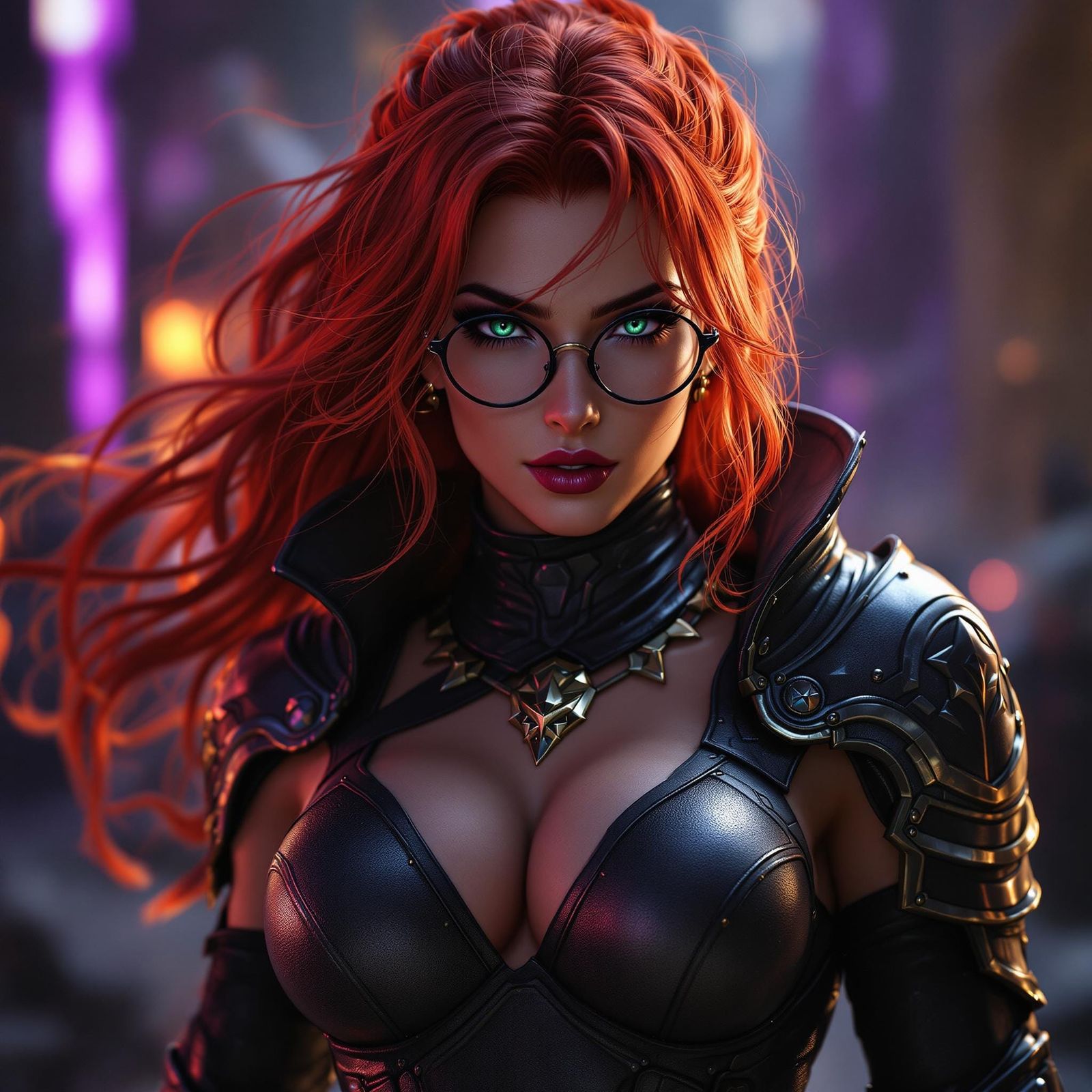 Red-Haired Warrior in Dark Fantasy Realm