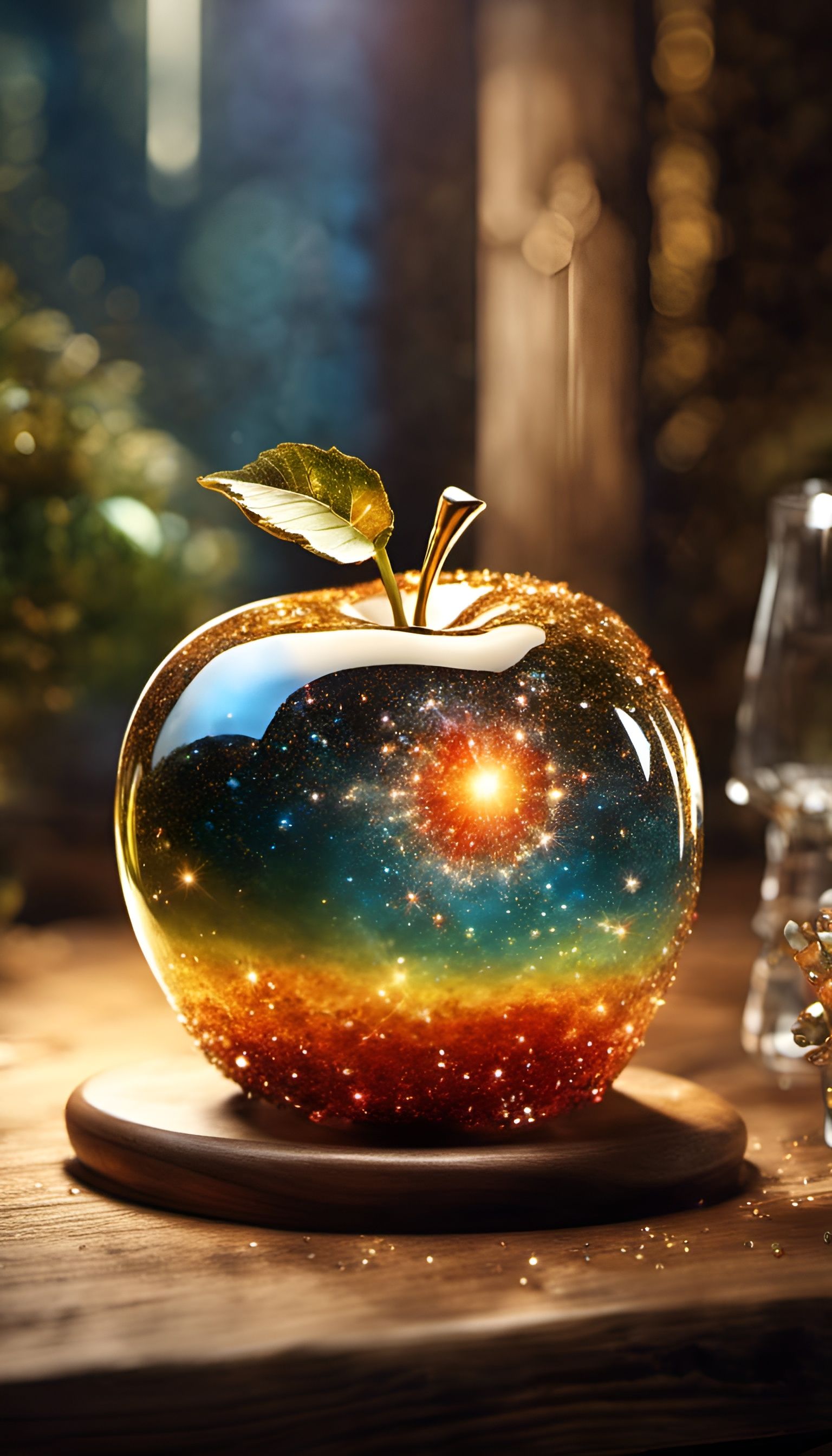 Crystal Apple Dusted with Sparkly Glitters