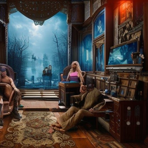 Dramatic Bar Scene in Digital Matte Painting