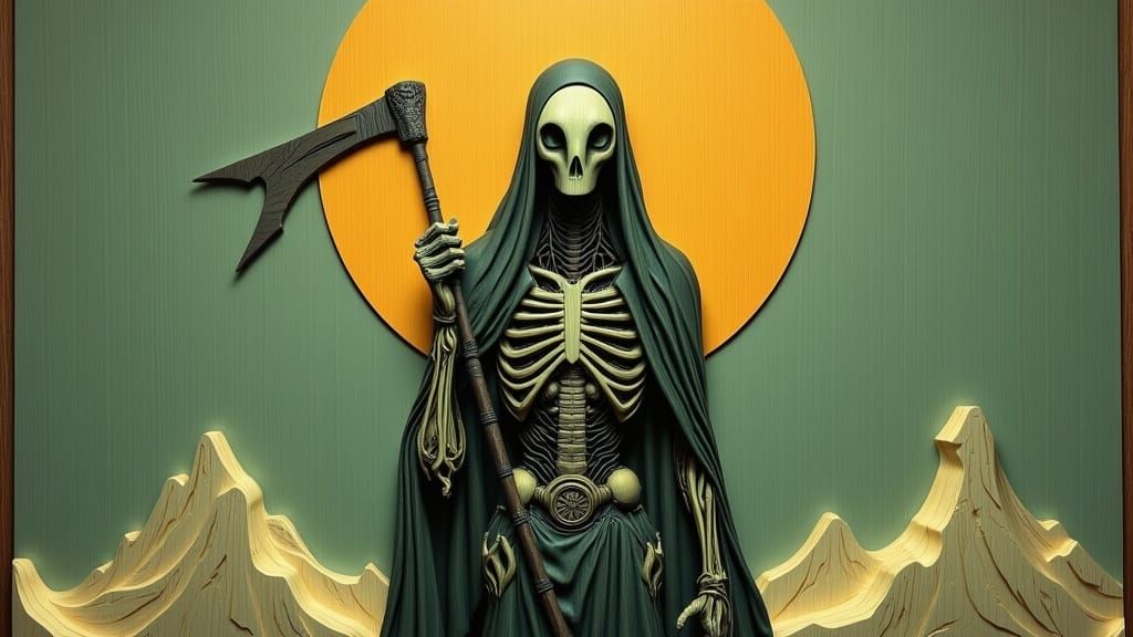 Grim Reaper in Bruce Timm Style with Superheroic Proportions