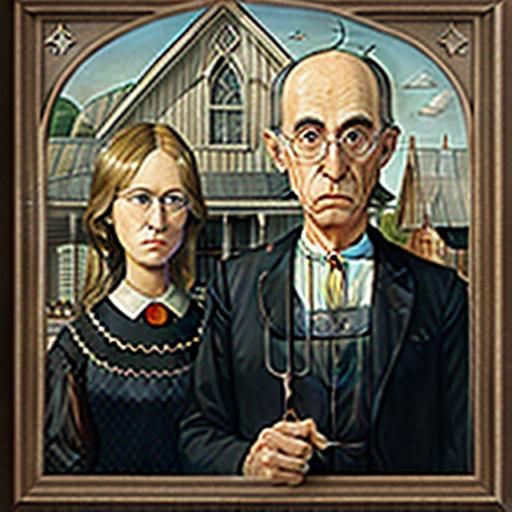 Weird Al-ifying  American Gothic by Grant Wood