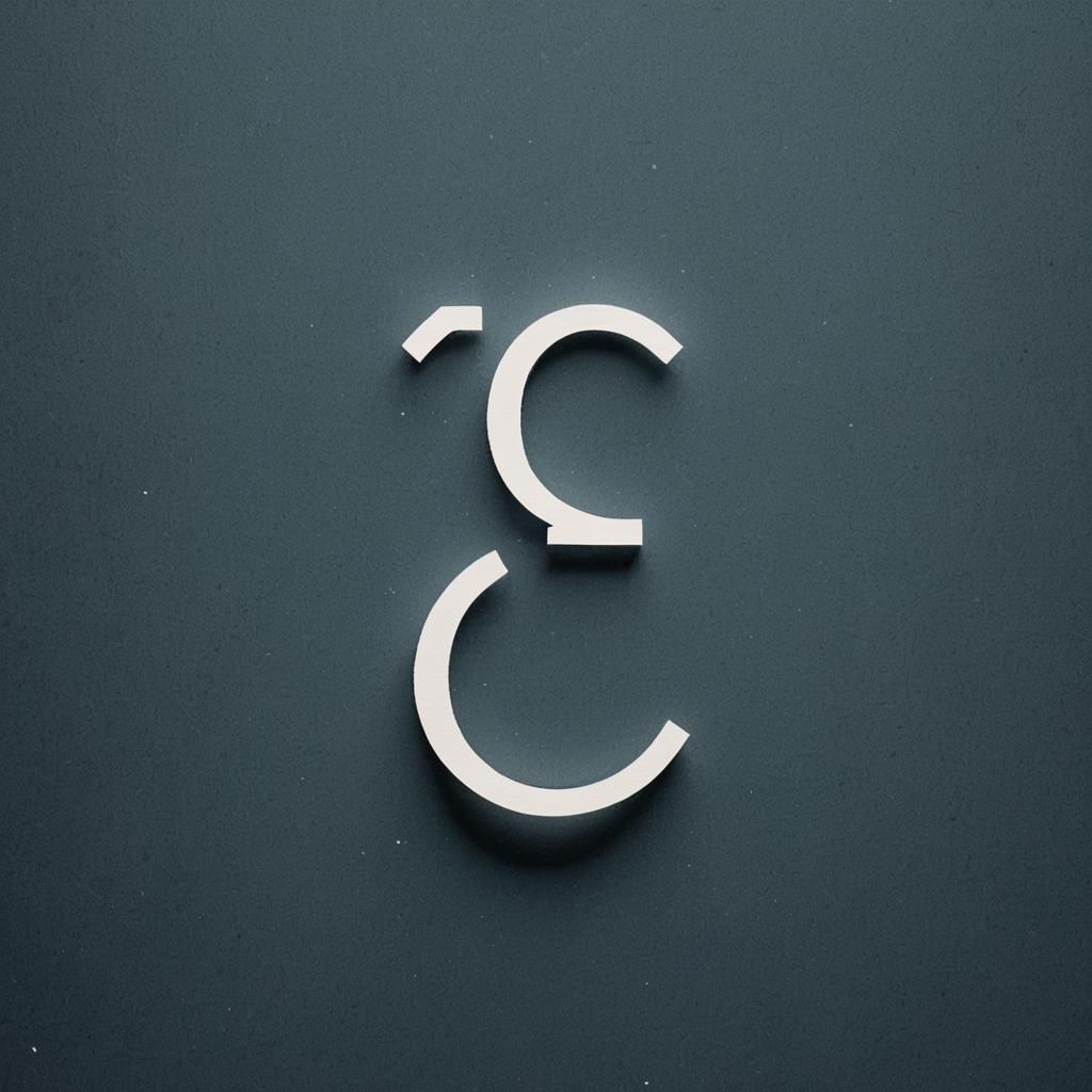 Minimalist Digit Eight with Atmospheric Gradient Effects