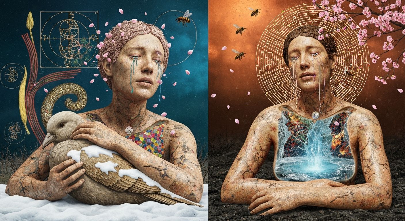 Exile Rebel Bio Art Collage in Mystical Forest