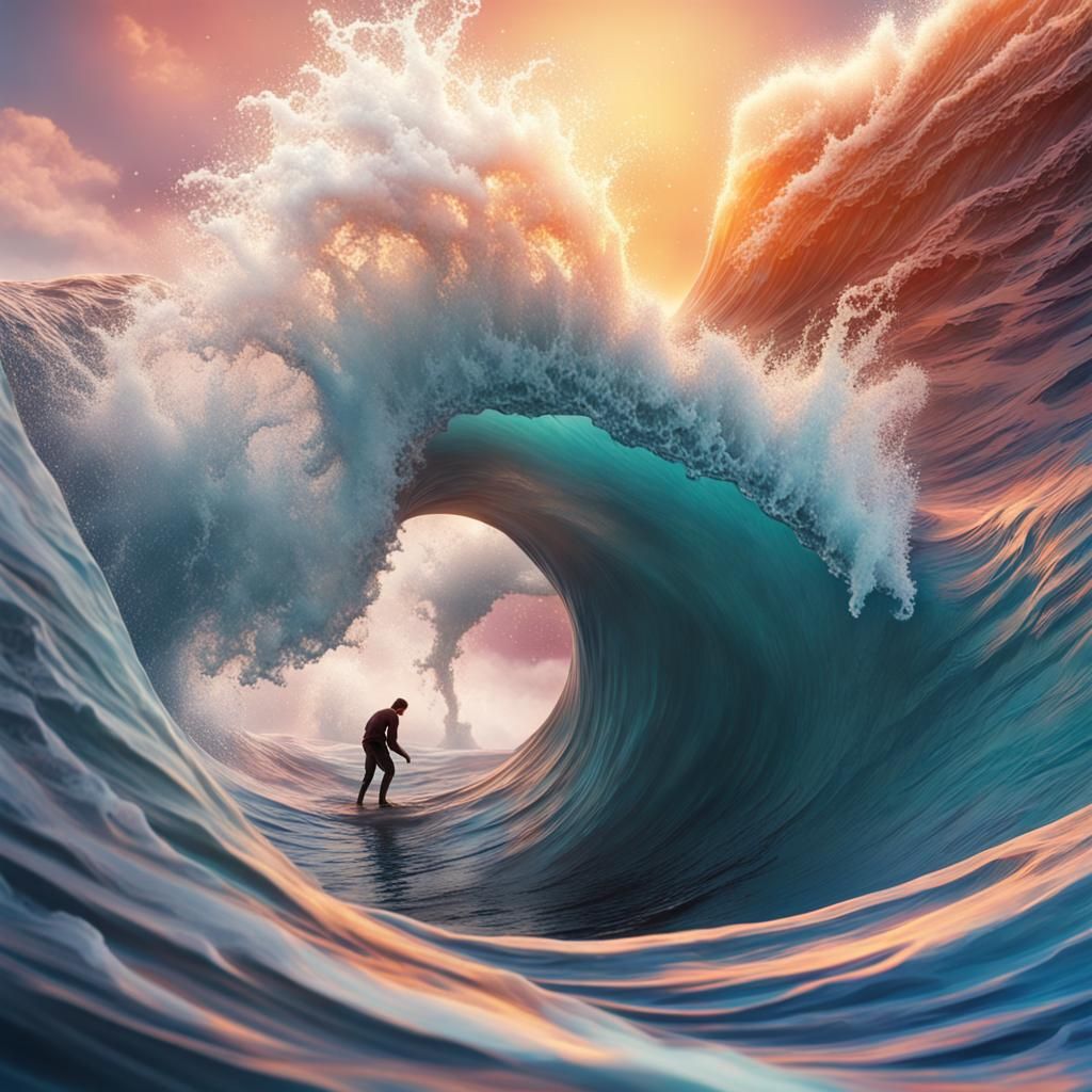 Hyperrealistic Wave Journal Cover Splash Art