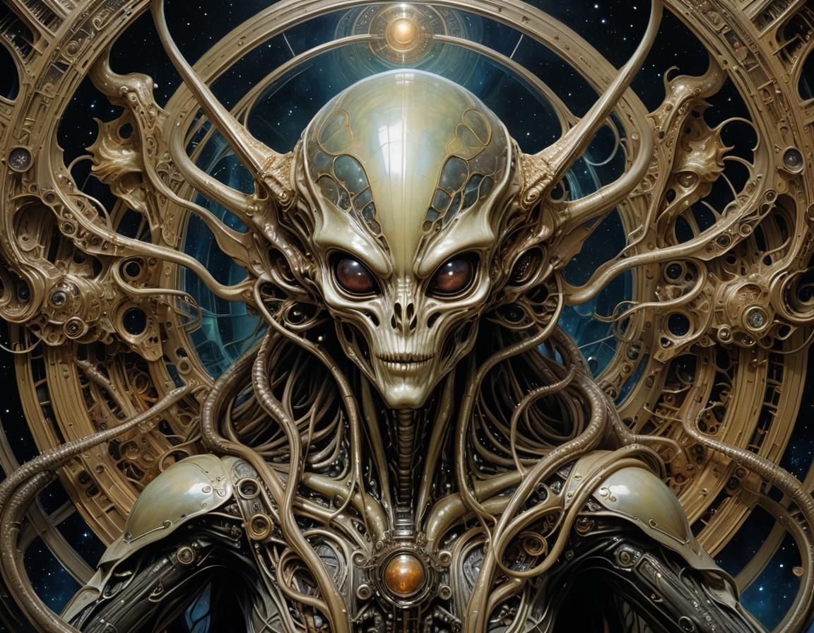 Surreal Space Scene in Deep Color Style