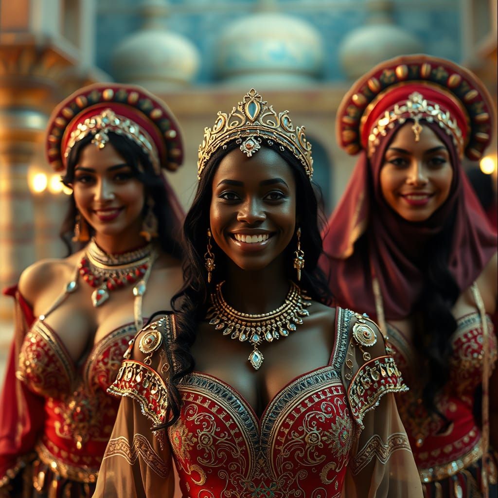 Futuristic Arabic Princess in Baghdad, Cinematic Film Still