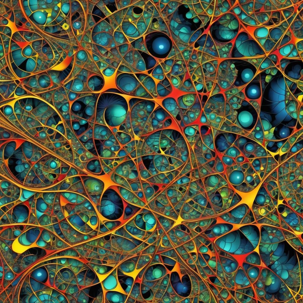 Abstract Fractal with Geometric Patterns in 8K