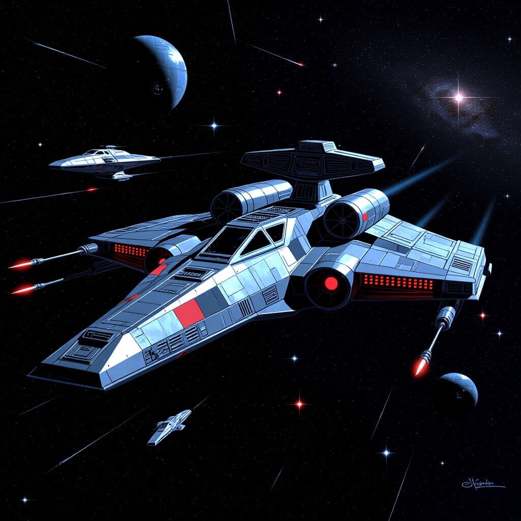 Star Wars Ship in Space: Syd Mead Inspired