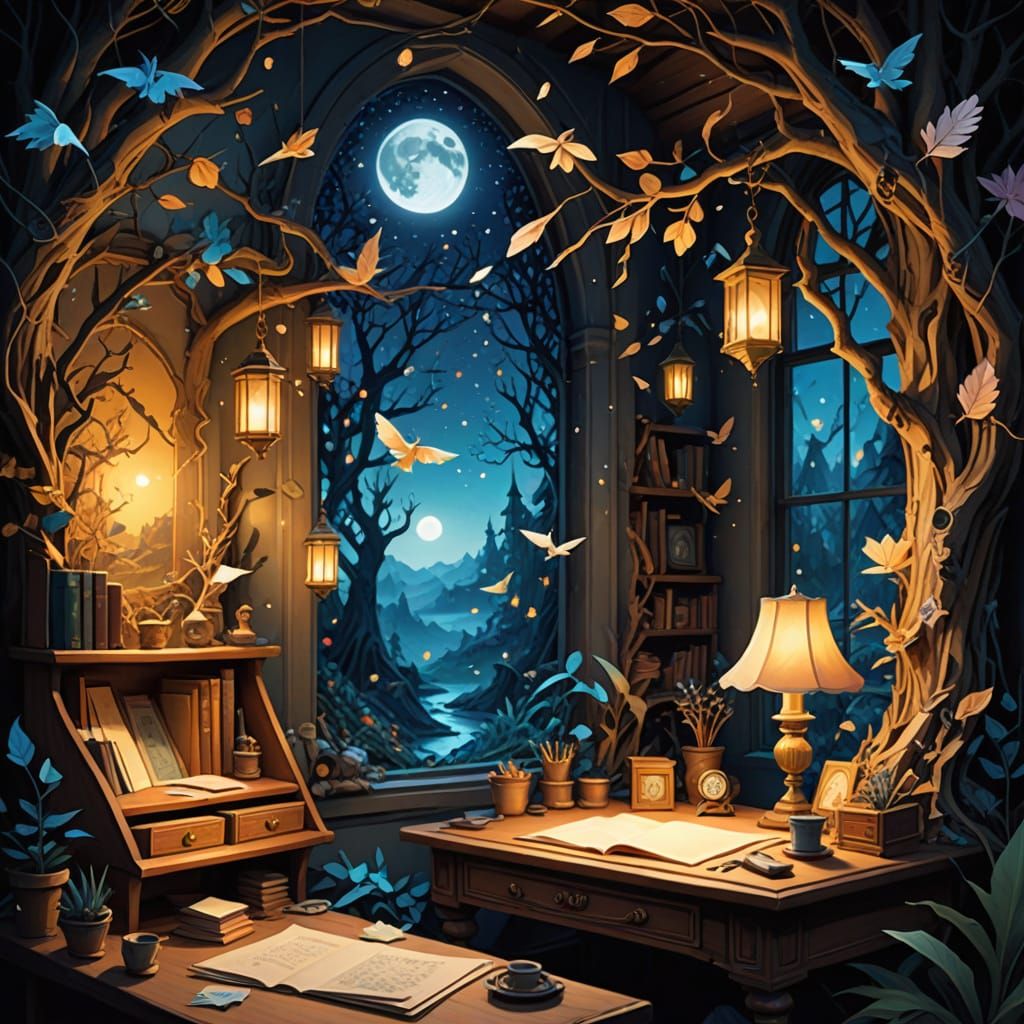 Magical Artist's Desk: Handcrafted Paper World