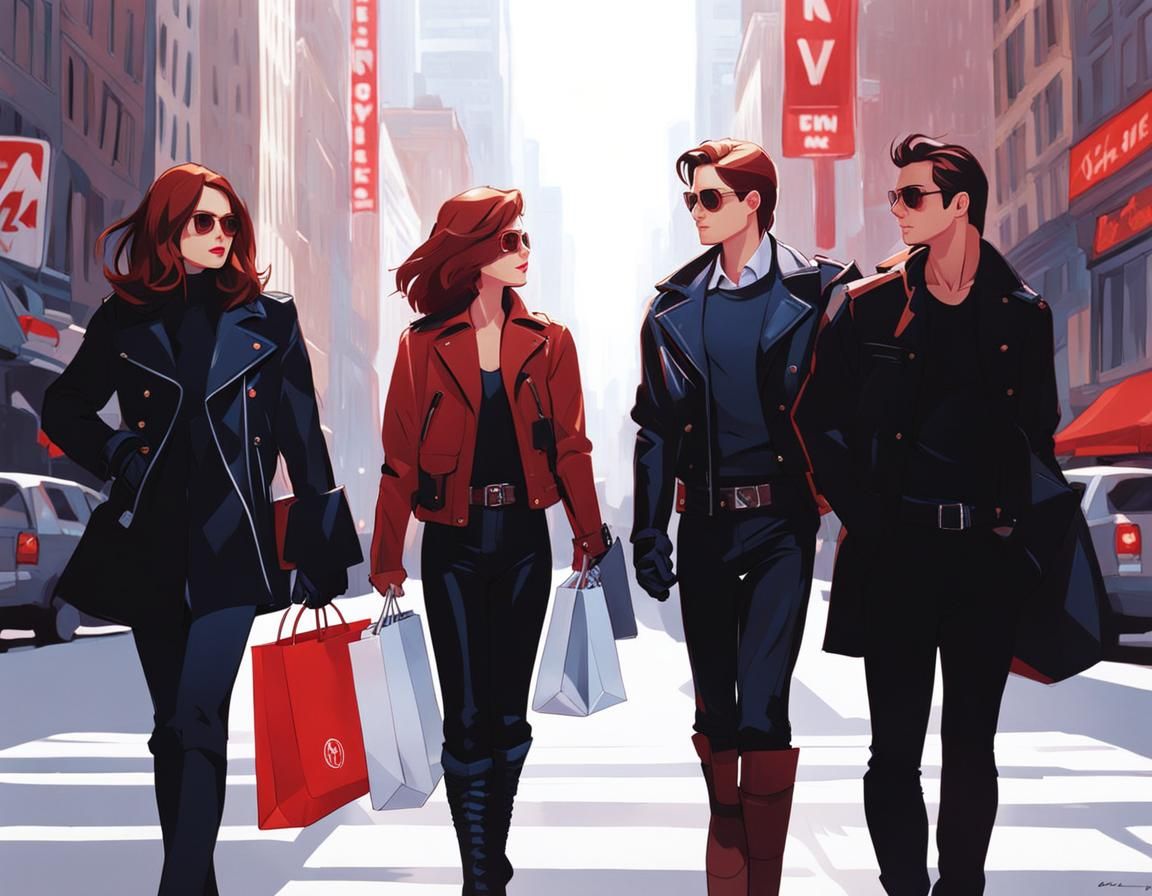 Anime Heroes in New York City Grunge Aesthetic