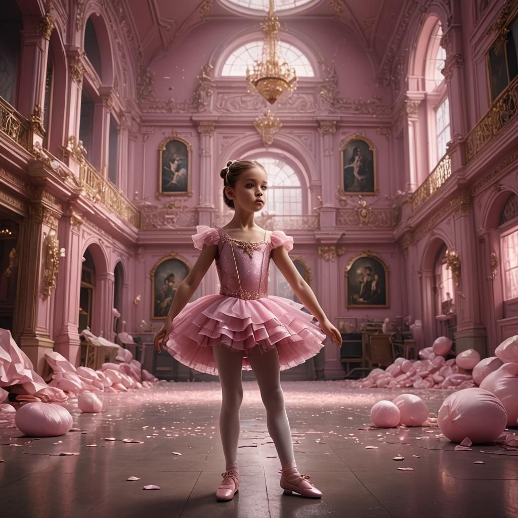 Little Ballerina in Pink: Digital Matte Painting