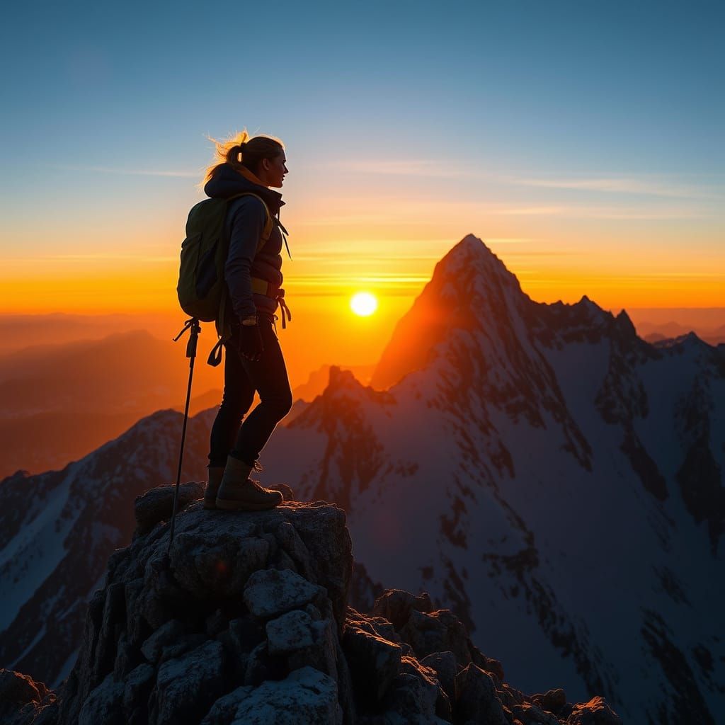 Ethereal Dawn Summit in Hyperrealistic Style