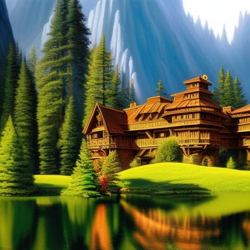 Giant Wooden Castle on Sequoia Tree