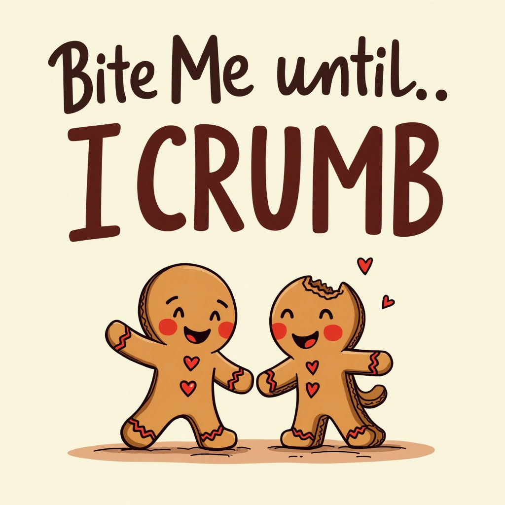 Whimsical Gingerbread Sign with Playful Lettering