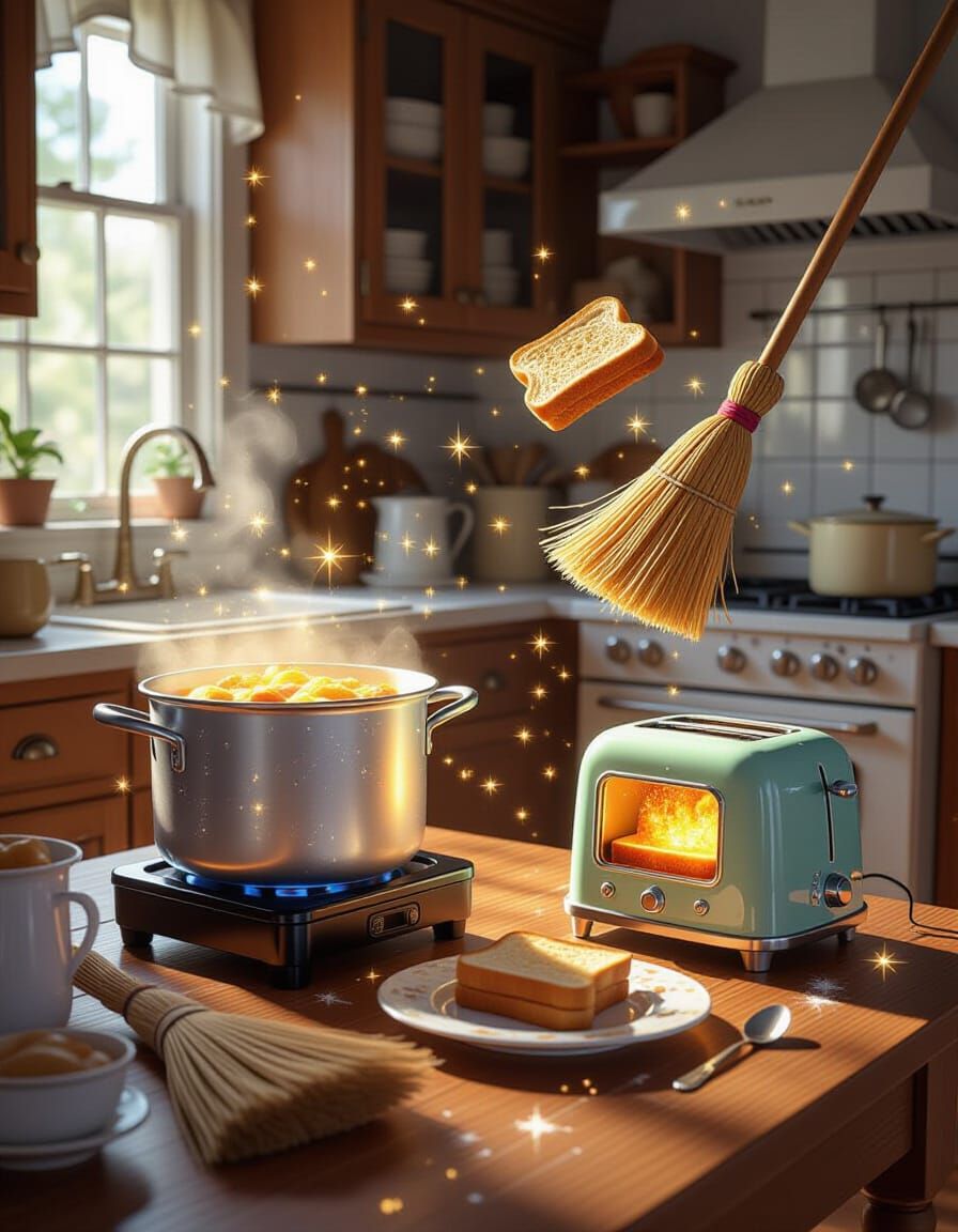 Enchanted Appliances in a Whimsical Kitchen