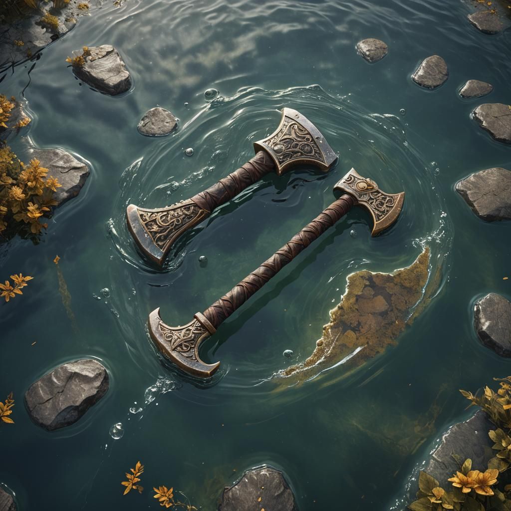 Iron Age Axe Head: Detailed Matte Painting
