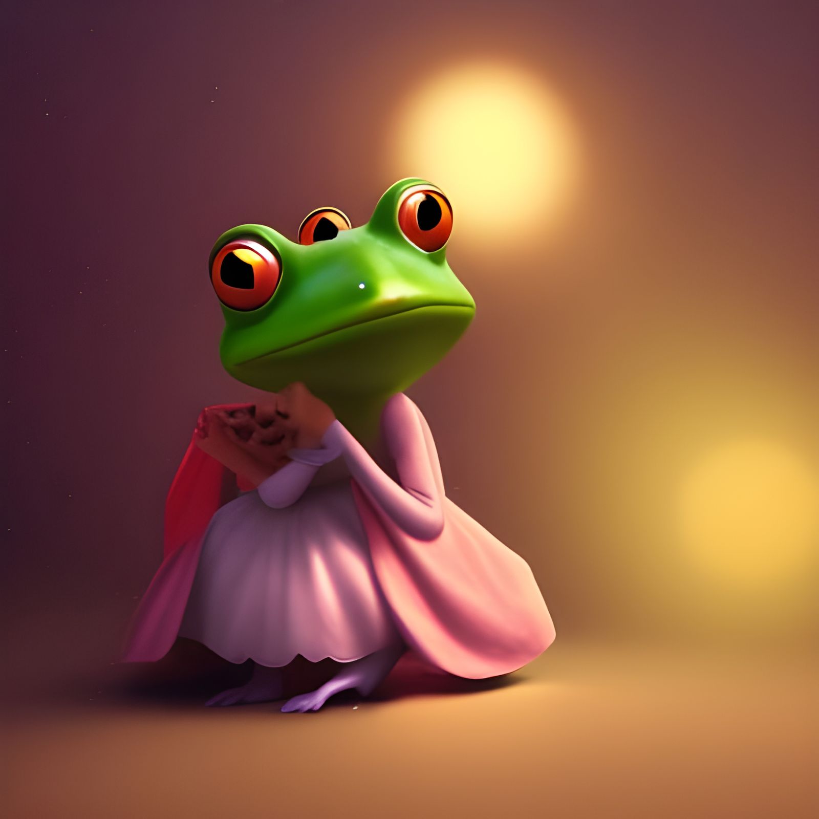 The princess decided that perhaps making a wish and kissing the frog wasn't such a great idea after all