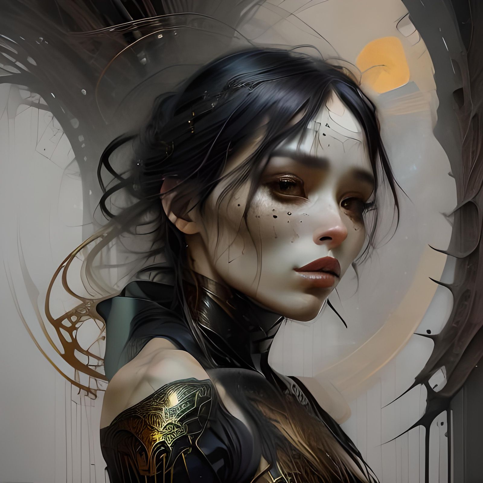 Ethereal Insect Creature with Intricate Exoskeleton