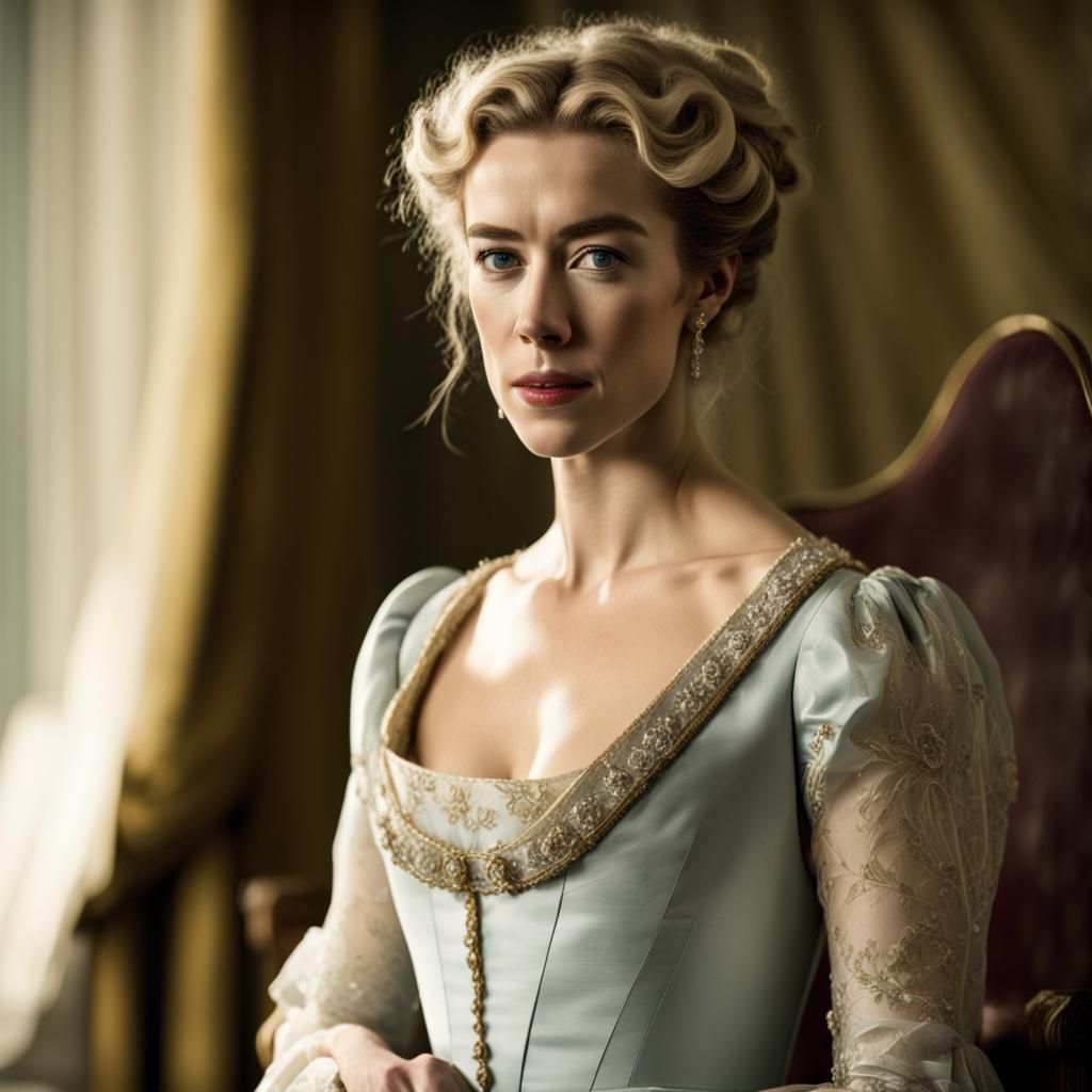 Vanessa Kirby as a Regency Era Woman