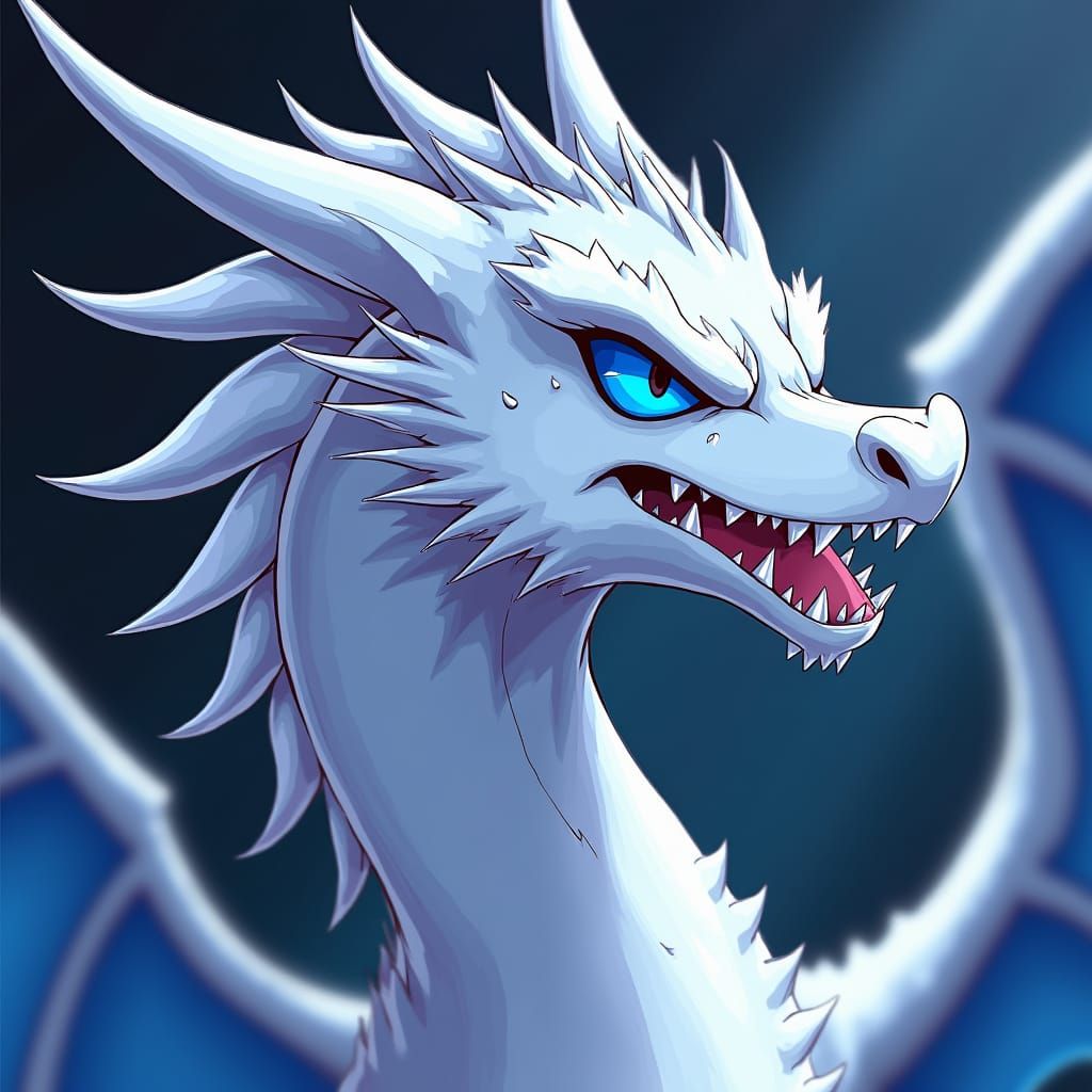 Blue-Eyes White Dragon Manga Scan in Cel-Shaded Anime Style