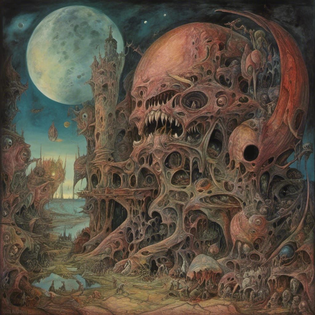 Surreal Steampunk Asylum in Mixed Media Style