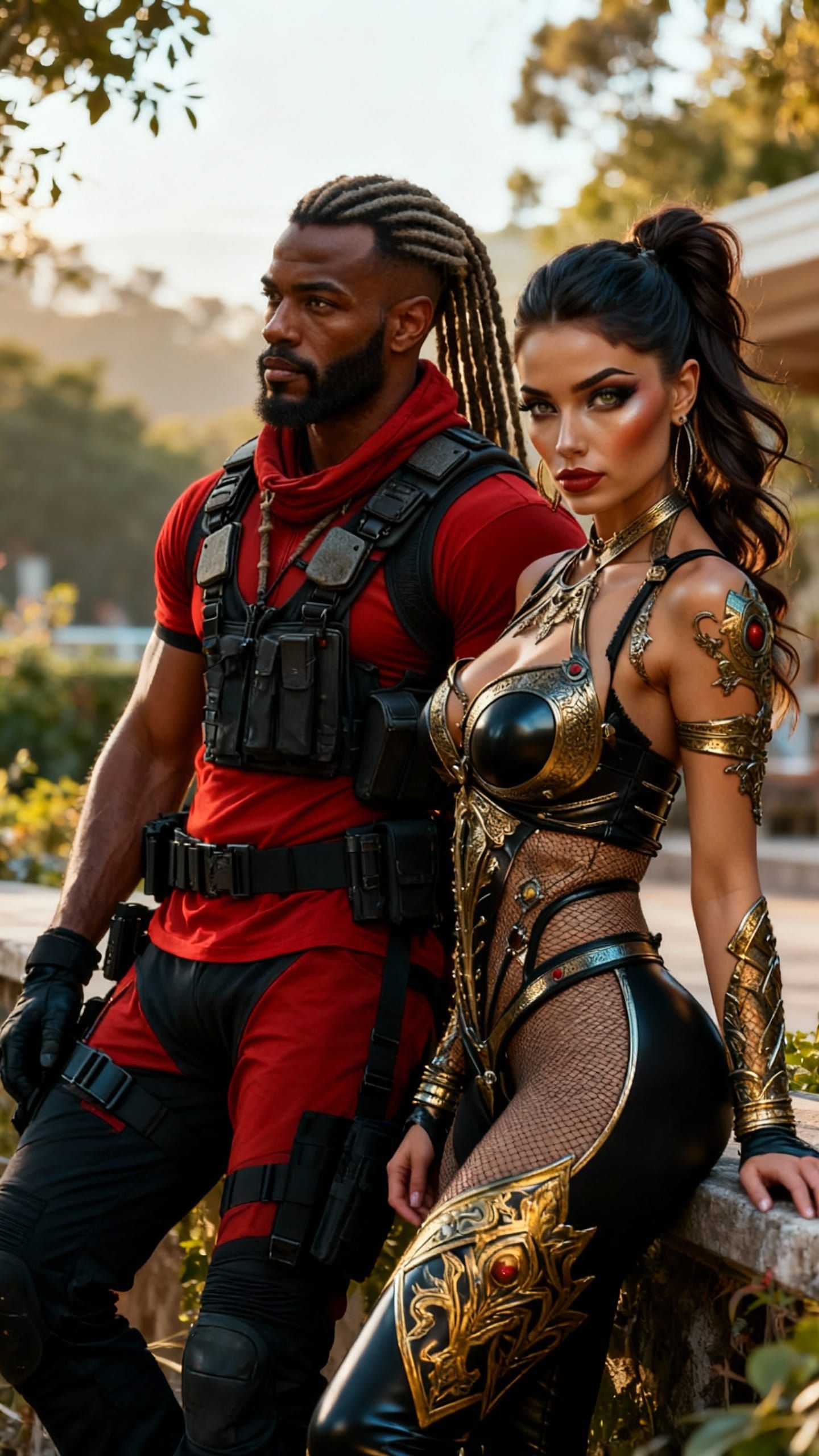 Couple Relaxing Together Outdoors