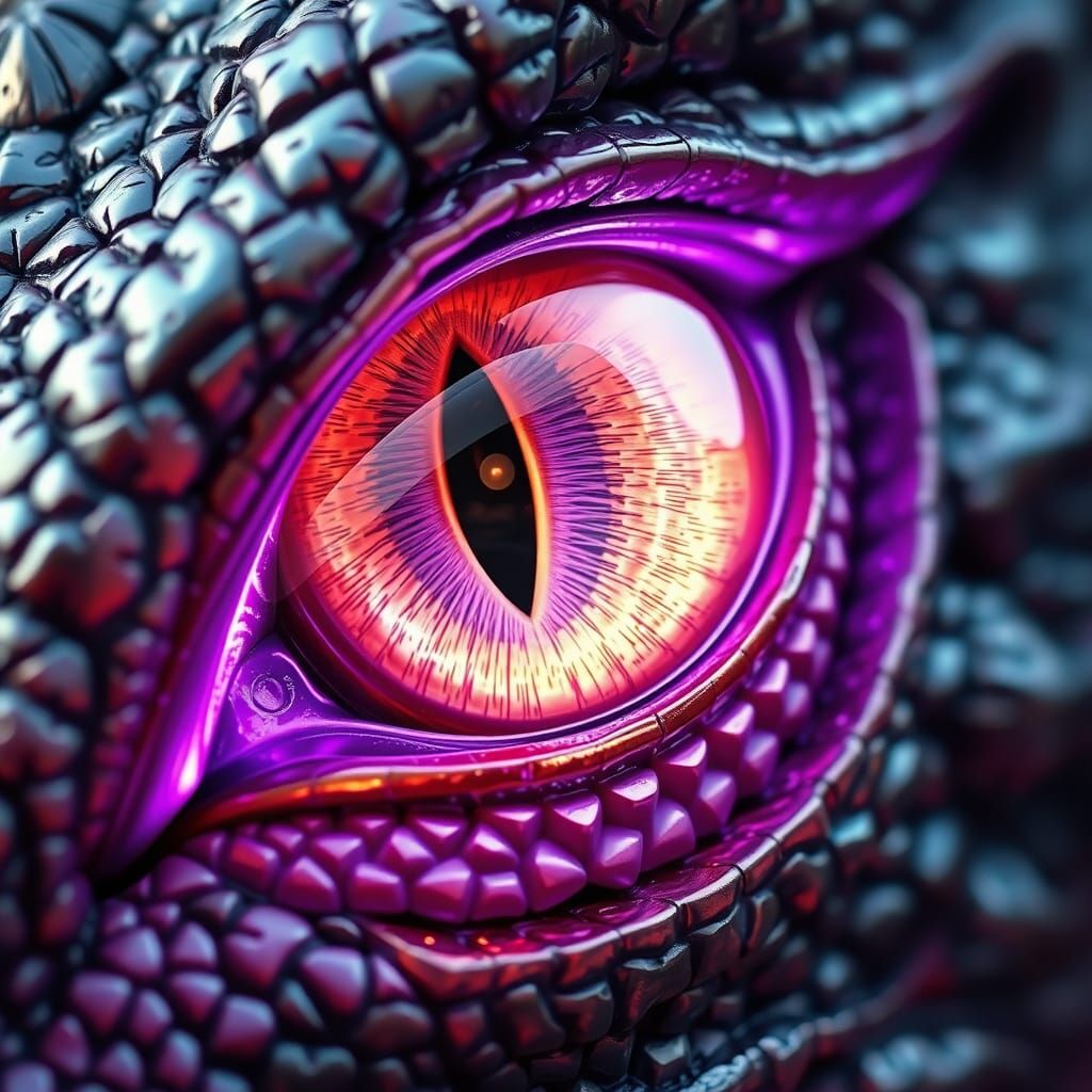 Steampunk Dragon Eye with Purple Highlights