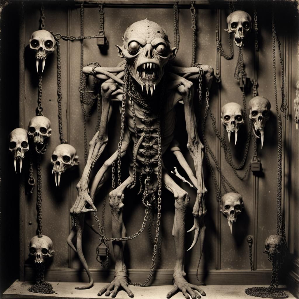 Lovecraftian Undead Monstrosity in Mad Scientist Lab