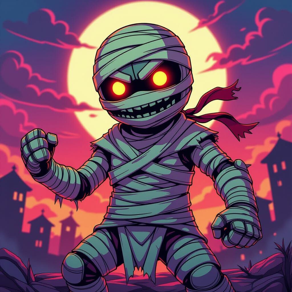 Amumu, the Sad Mummy, Poses Heroically in Anime Style
