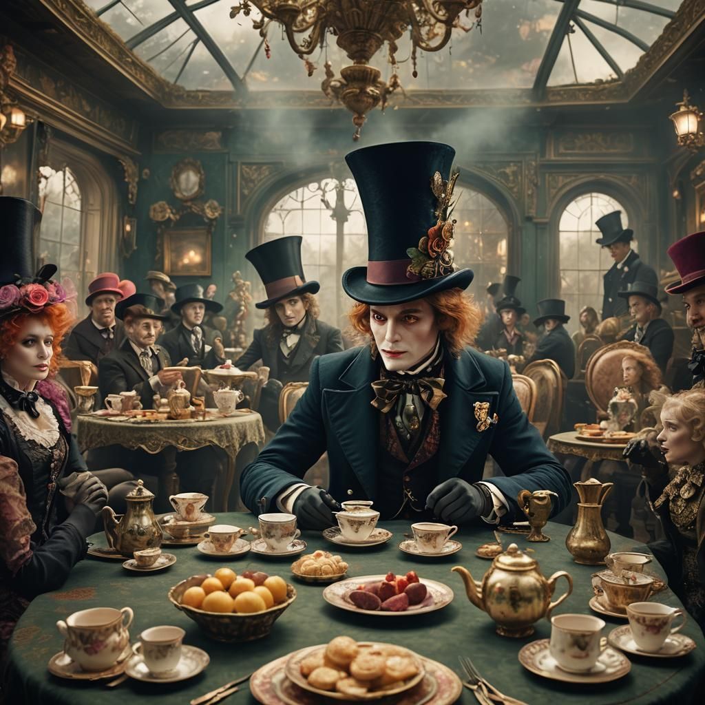 Hatter Madigan's Whimsical Tea Party: A Digital Masterpiece