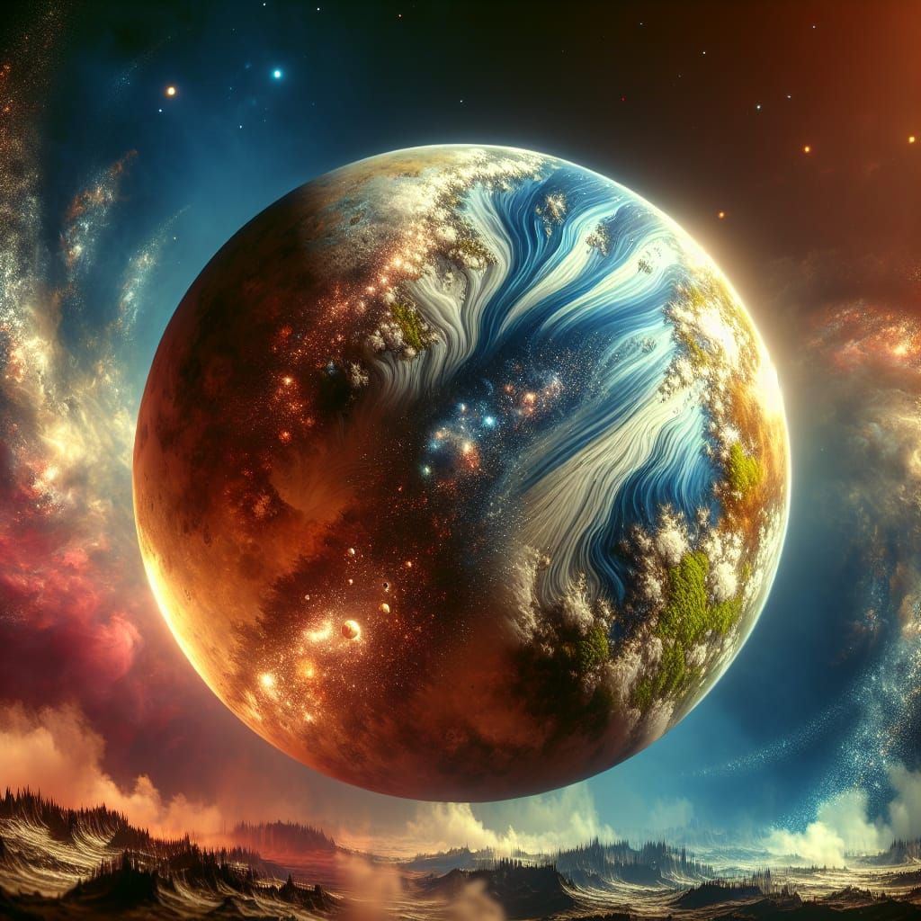 Terraformed Venus: A Hyperrealistic Splash Art Concept